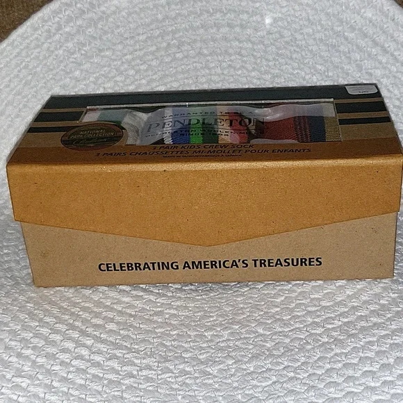 Pendleton Large Kids Striped 3 Pair Crew Socks National Park Collection - Picture 9 of 10